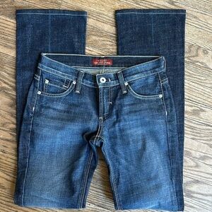 James jeans, dry aged denim white accent thread. Size 24.EUC
